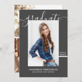 Einfache Ankündigung des Graduate Foto 2022 Dunkel (Vorne/Hinten)