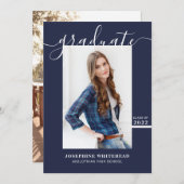Einfache Ankündigung des Graduate Foto 2022 Navy B (Vorne/Hinten)