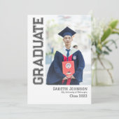 Einfache Ankündigung des modernen Fotos Abschluss (Stehend Vorderseite)