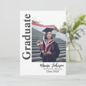 Einfache Ankündigung des modernen Fotos Abschluss (Stehend Vorderseite)