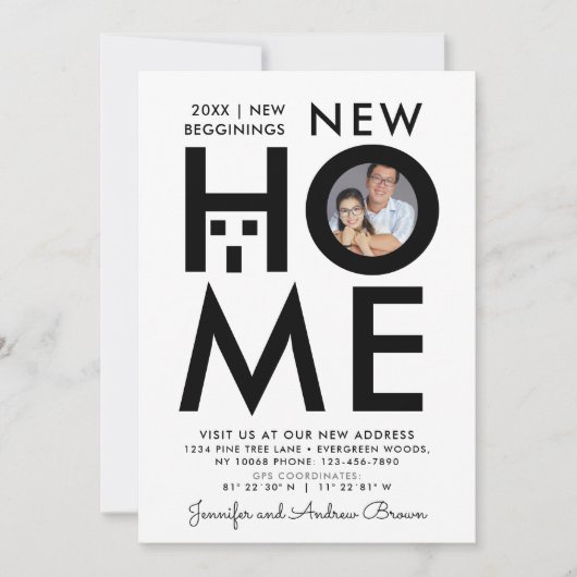 Einfache Ankündigung des neuen Zuhause-Fotos in Sc (Vorderseite)