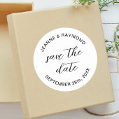 Einfache Ankündigung einer Hochzeit Save the Date Runder Aufkleber