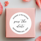 Einfache Ankündigung einer Hochzeit Save the Date Runder Aufkleber