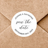 Einfache Ankündigung einer Hochzeit Save the Date Runder Aufkleber