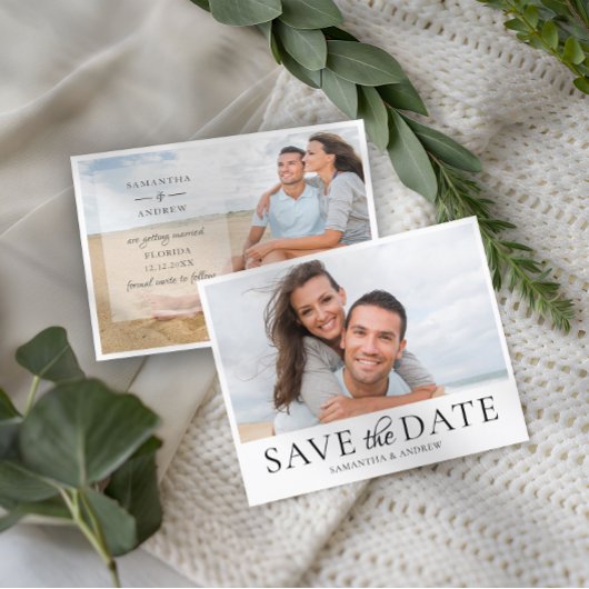 Einfache Ankündigung einer Hochzeitsfeier für Foto