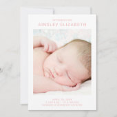 Einfache Ankündigung einer modernen Geburt (Vorderseite)