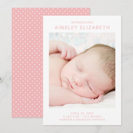 Einfache Ankündigung einer modernen Geburt (Vorne/Hinten)