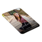 Einfache Ankündigung eines eleganten Fotos Abschlu Magnet (Rechte Seite)