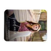 Einfache Ankündigung eines eleganten Fotos Abschlu Magnet (Horizontal)