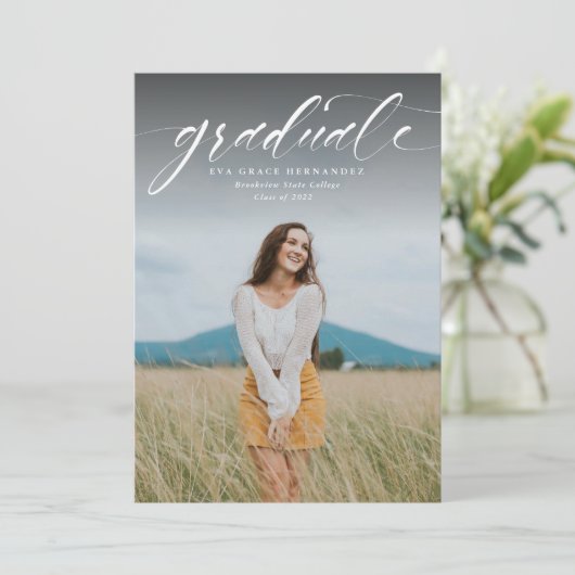 Einfache Ankündigung eines Foto-Abschlusses (Stehend Vorderseite)