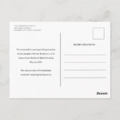 Einfache Ankündigung eines modernen Graduate Black Postkarte (Rückseite)