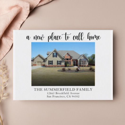 Einfache Ankündigung für das Minimalistische Foto Postkarte