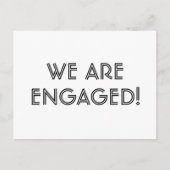 Einfache Ankündigung Minimalistischer Verlobung Postkarte (Vorderseite)