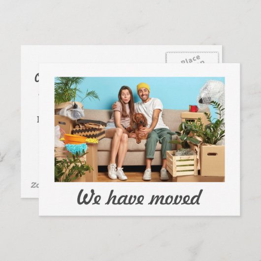 Einfache Ankündigung Personalisierter Bewegung Postkarte (Vorne/Hinten)