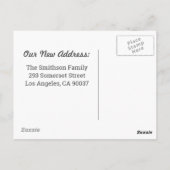 Einfache Ankündigung Personalisierter Bewegung Postkarte (Rückseite)