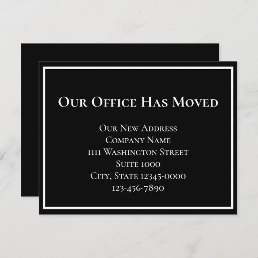 Einfache Ankündigung Schwarz-weißer Geschäftsabläu (Vorne/Hinten)