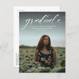 Einfache Ankündigung von Abschlüssen auf Postkarte