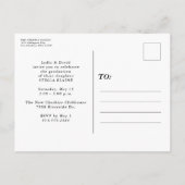 Einfache Ankündigung von Abschlüssen auf Postkarte (Rückseite)