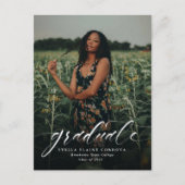 Einfache Ankündigung von Abschlüssen auf Postkarte (Vorderseite)