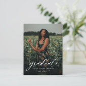 Einfache Ankündigung von Abschlüssen auf Postkarte (Stehend Vorderseite)