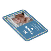 Einfache Ankündigung von Baby Boy Foto Magnet (Rechte Seite)