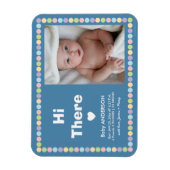 Einfache Ankündigung von Baby Boy Foto Magnet (Vertikal)