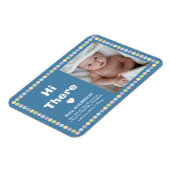 Einfache Ankündigung von Baby Boy Foto Magnet (Linke Seite)