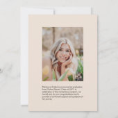 Einfache Ankündigung von Beige Abschluss Foto (Rückseite)