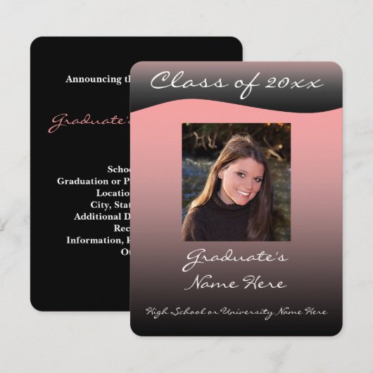 Einfache Ankündigung von Black & Pink Wave Abschlu (Vorne/Hinten)