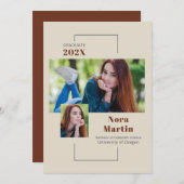 Einfache Ankündigung von Foto Abschluss Auburn Cre (Vorne/Hinten)