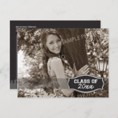 Einfache Ankündigung von Foto Abschluss (schwarz) (Vorne/Hinten)