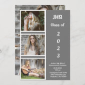 Einfache Ankündigung von Foto Collage Grad Abschlu (Vorne/Hinten)