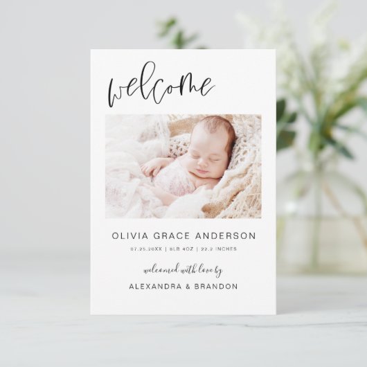 Einfache Ankündigung von Foto Collage Modern (Stehend Vorderseite)