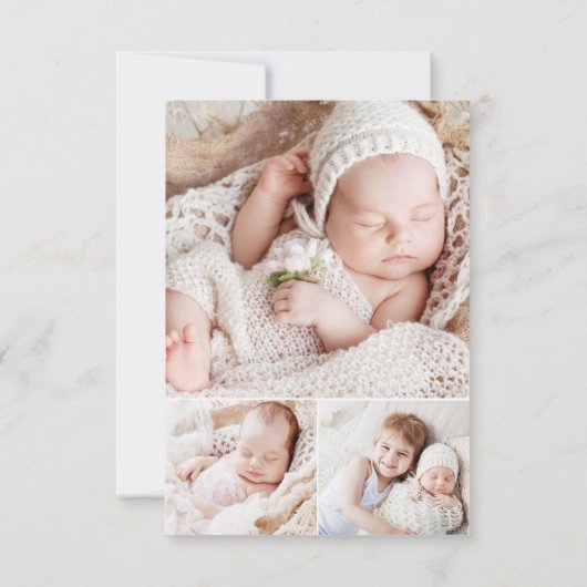 Einfache Ankündigung von Foto Collage Modern (Rückseite)