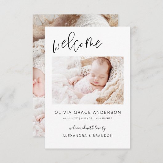 Einfache Ankündigung von Foto Collage Modern (Vorne/Hinten)