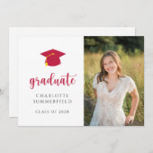 Einfache Ankündigung von Foto Red & White Abschlus (Vorne/Hinten)