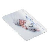 Einfache Ankündigung von Foto Script Name Blue Bir Magnet (Rechte Seite)