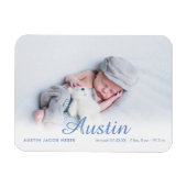 Einfache Ankündigung von Foto Script Name Blue Bir Magnet (Horizontal)