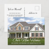 Einfache Ankündigung von neuen Adressen im Foto Postkarte (Vorne/Hinten)