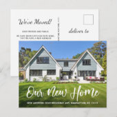 Einfache Ankündigung von neuen Adressen im Foto Postkarte (Vorne/Hinten)