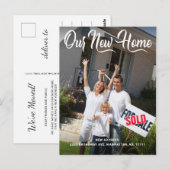 Einfache Ankündigung von neuen Adressen im Foto Postkarte (Vorne/Hinten)