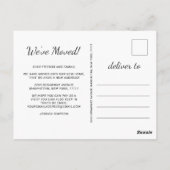 Einfache Ankündigung von neuen Adressen im Foto Postkarte (Rückseite)