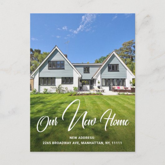 Einfache Ankündigung von neuen Adressen im Foto Postkarte (Vorderseite)