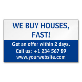 Einfache Anleger in Echtzeit, die wir Häuser kaufe Magnetische Visitenkarte