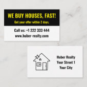 Einfache Anleger von Real Anwesen Visitenkarte (Vorne/Hinten)