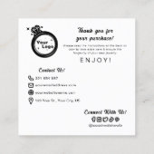 Einfache Anleitung zur Schmuckpflege in Schwarz un Quadratische Visitenkarte (Rückseite)