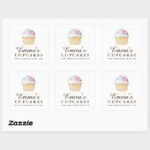 Einfache, anpassbare Cupcake Stickers (Blatt)