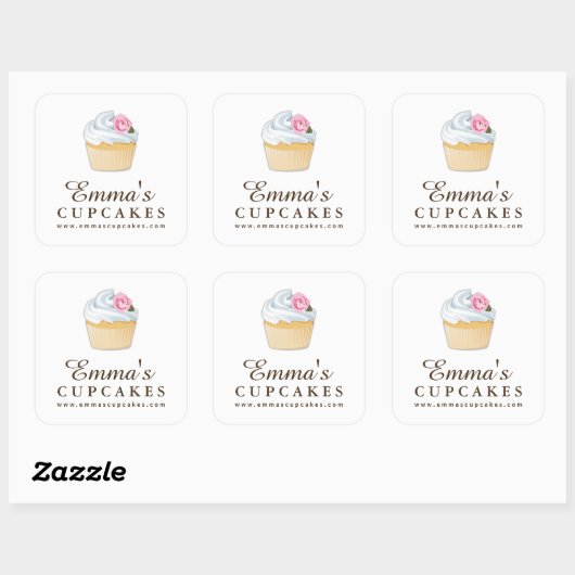 Einfache, anpassbare Cupcake Stickers (Blatt)