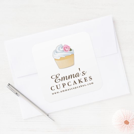 Einfache, anpassbare Cupcake Stickers (Umschlag)
