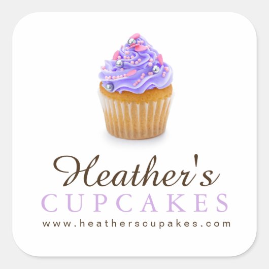 Einfache, anpassbare Cupcake Stickers (Vorderseite)